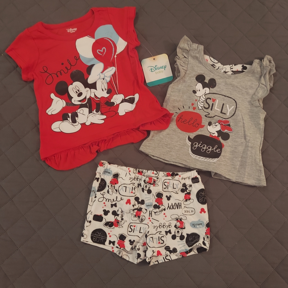 Disney Mickey Mouse Kids Set - Red, Gray, White